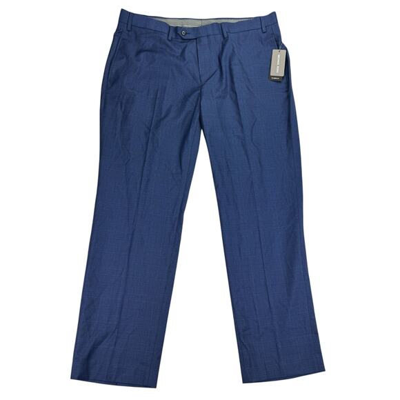 Michael Kors Other - Michael Kors Mens Marvin Classic Fit Plaid Stretch Dress Pants Navy Blue 38x30